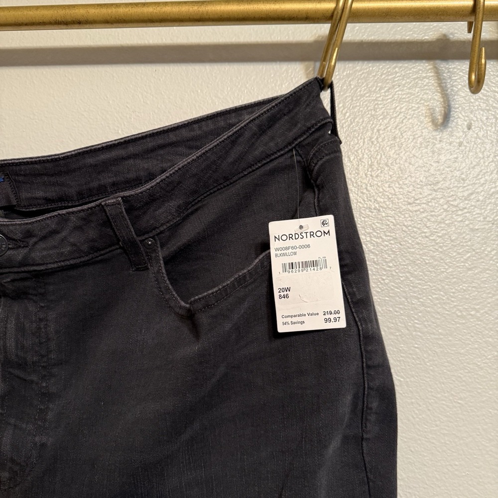 Paige Denim Sarah Slim Leg High Rise Black Willow Jeans Plus Size Women 20W - Picture 6 of 13